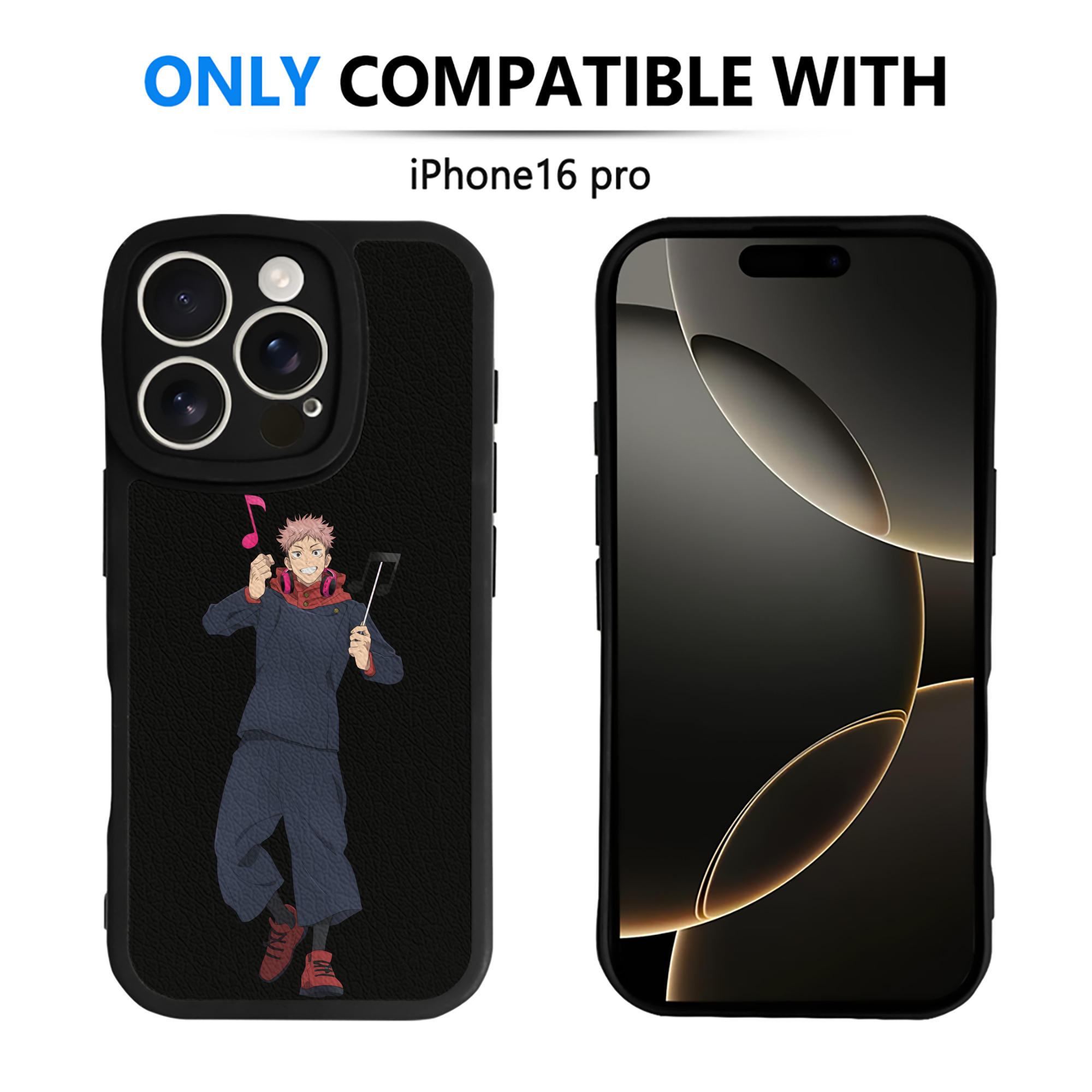 （画像用） 呪術廻戦 Jujutsu Kaisen 【iPhone 16シリーズ対応】シリコンスマホケース（レザー調） 材質：シリコン